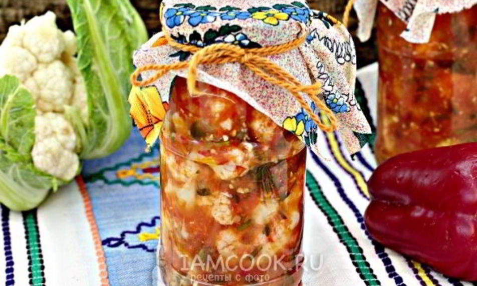 Рецепт цветной капусты в томате на зиму