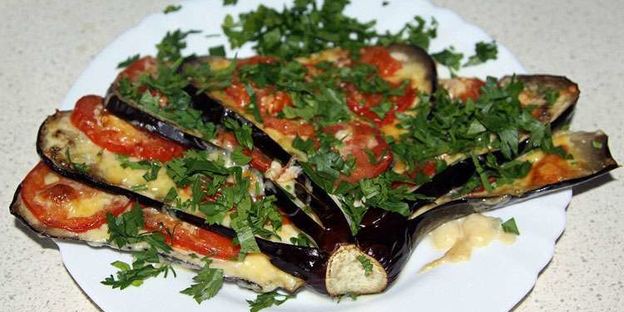 блюдо павлиний хвост из баклажанов