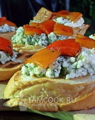 Брускетта-гриль с запеченным перцем