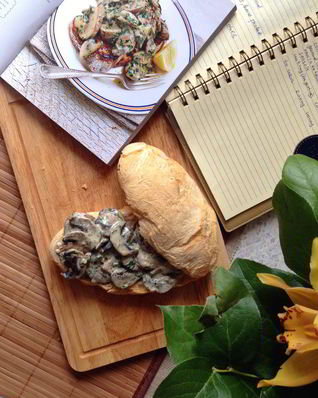 Брускетта с грибами