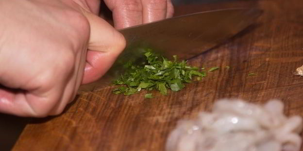 брускетта с креветками