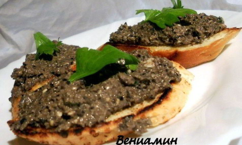 Рецепт брускетты с оливковой пастой