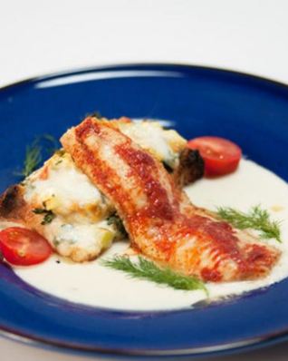 Филе морского языка с брускеттой