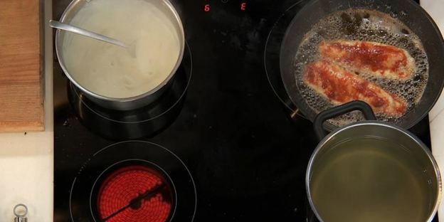 филе морского языка с брускеттой