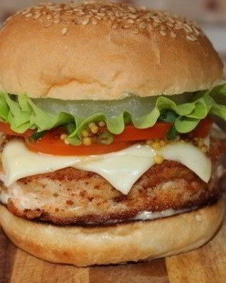 Бургер с ананасом и медовой горчицей