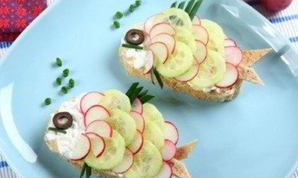 Рецепт детского бутерброда рыбки