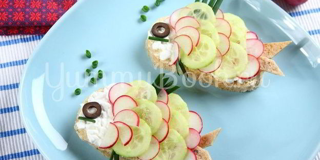 детский бутерброд рыбки