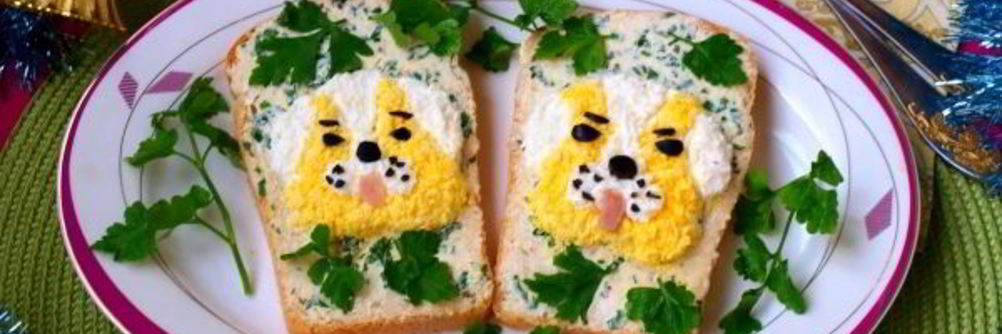 Новогодние бутерброды Собачки