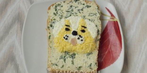 новогодние бутерброды собачки