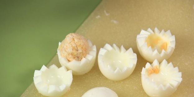 фаршированные яйца ассорти и овощное пюре