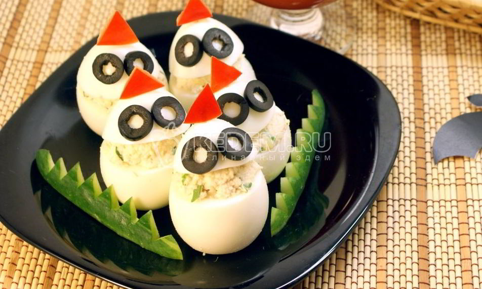 Рецепт фаршированных яиц привидения