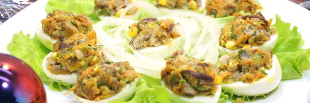 Яйца фаршированные грибами