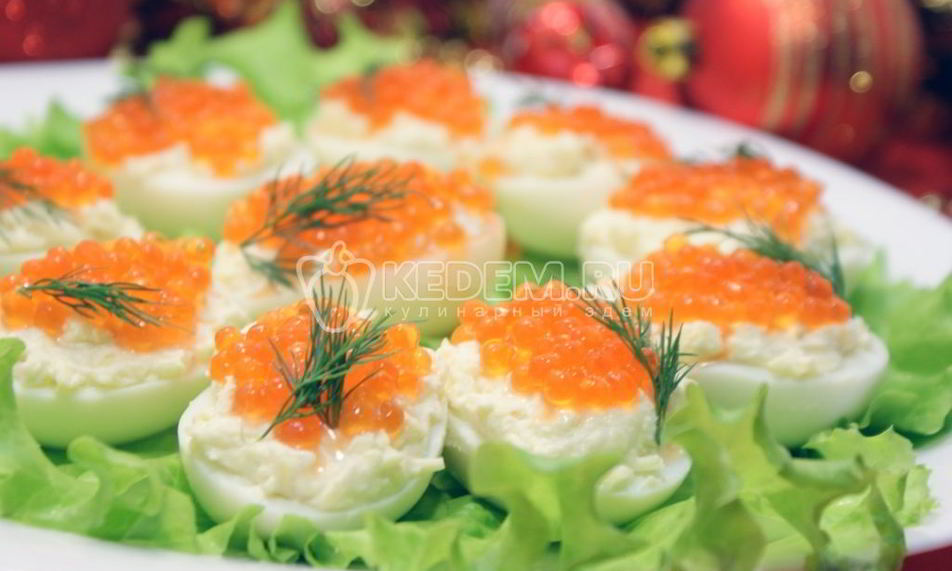 Рецепт яиц фаршированных икрой