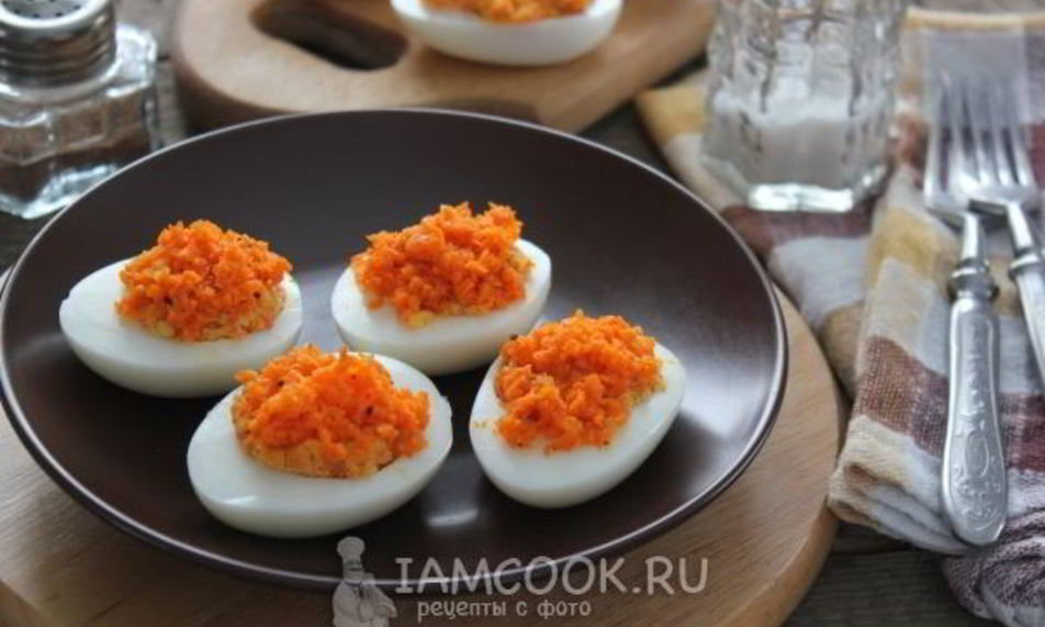 Рецепт яиц, фаршированных морковью