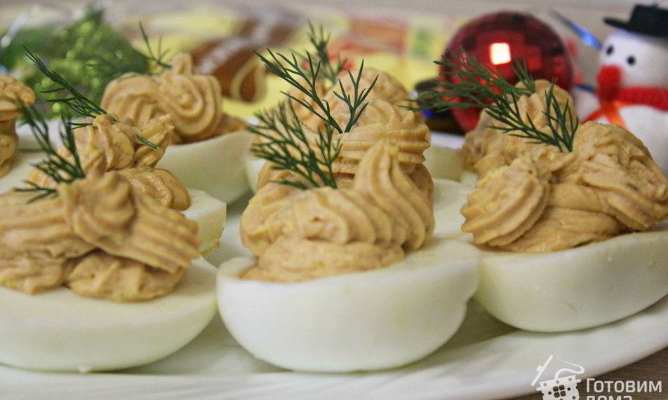 Рецепт яиц фаршированных паштетом из утиной печени