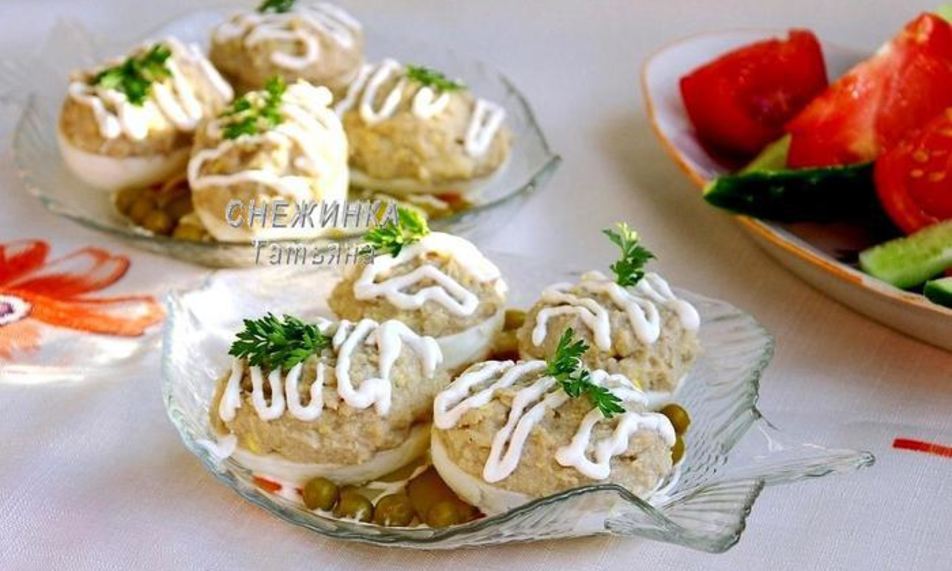 Рецепт яиц, фаршированных рубленой сельдью