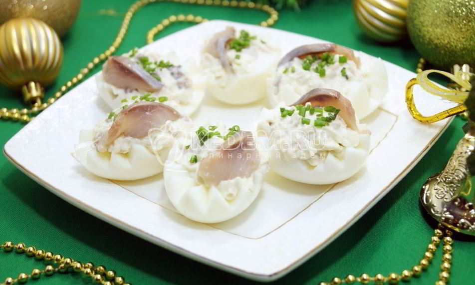Рецепт яиц фаршированных сельдью