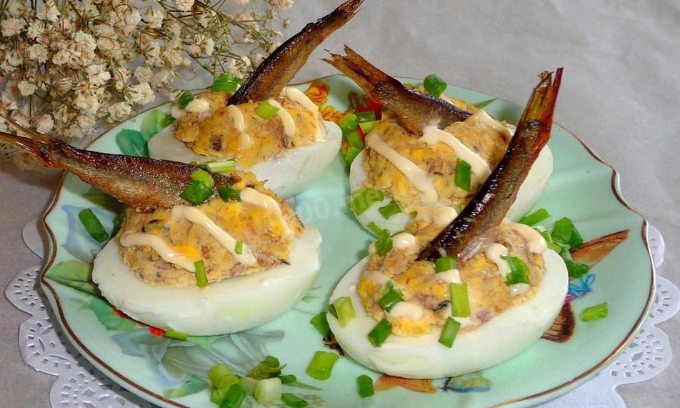 Рецепт яиц фаршированных шпротами