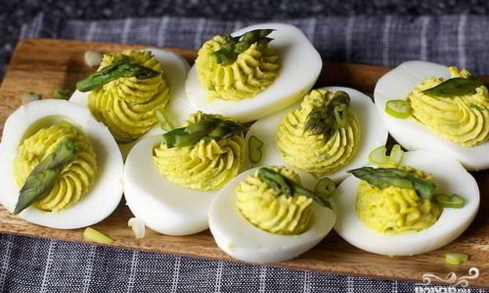 Рецепт яиц фаршированных спаржей