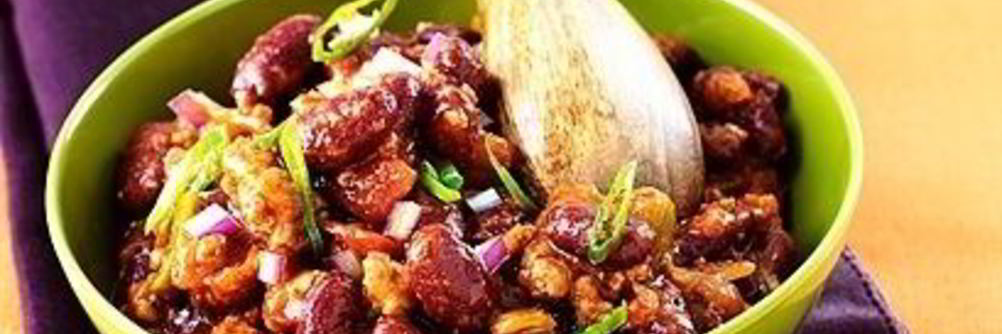 Фасоль с баклажанами