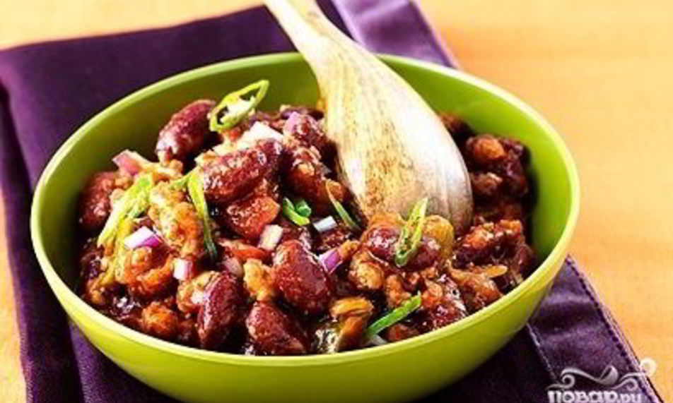 Рецепт фасоли с баклажанами