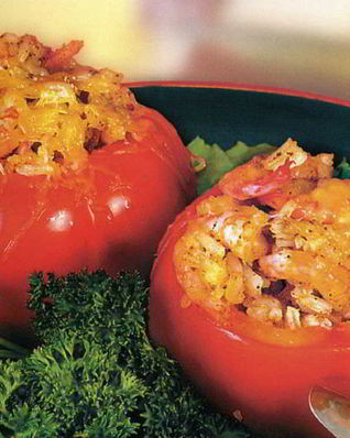 Горячая закуска из помидоров с креветками