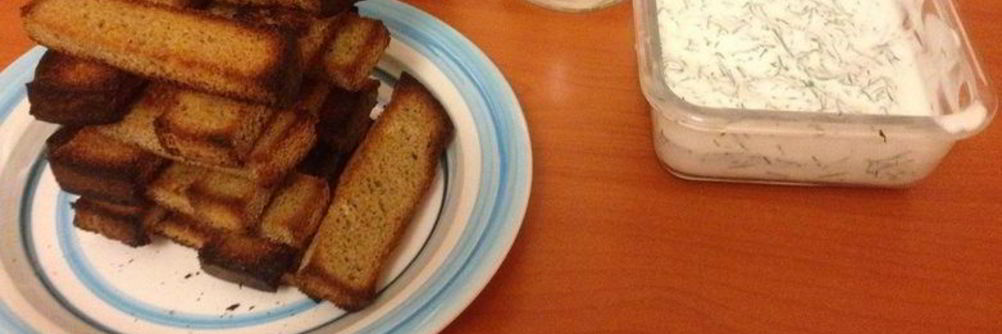 Чесночные гренки к пиву