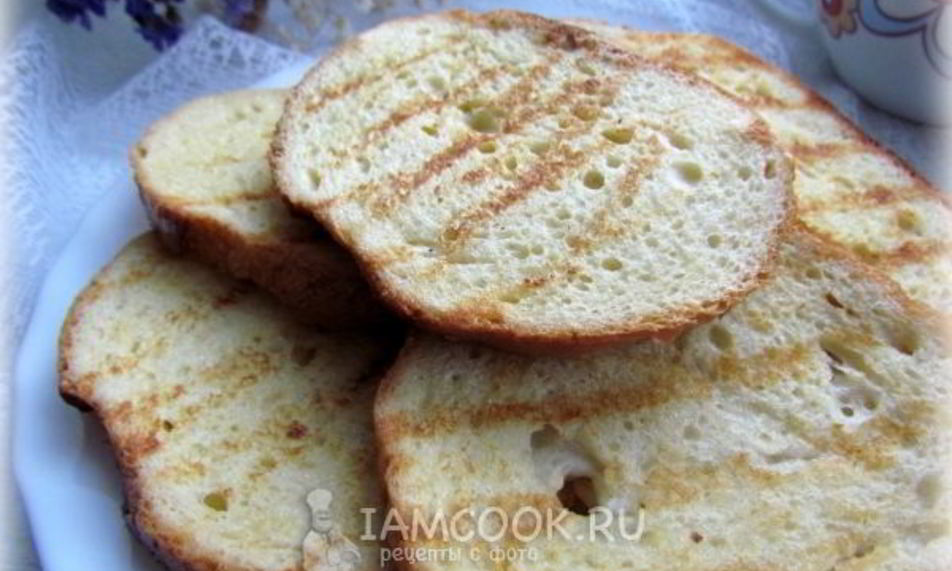 Рецепт гренков из батона с яйцом и молоком