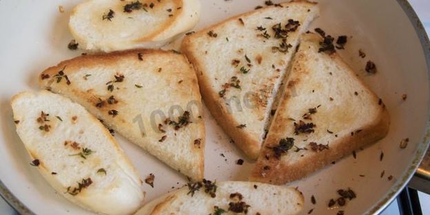 гренки из белого хлеба на сковороде