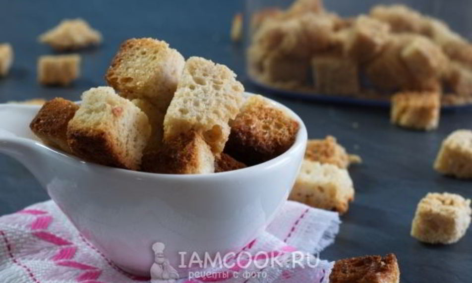 Рецепт гренков из белого хлеба в духовке