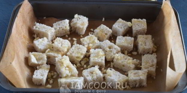 гренки из белого хлеба в духовке