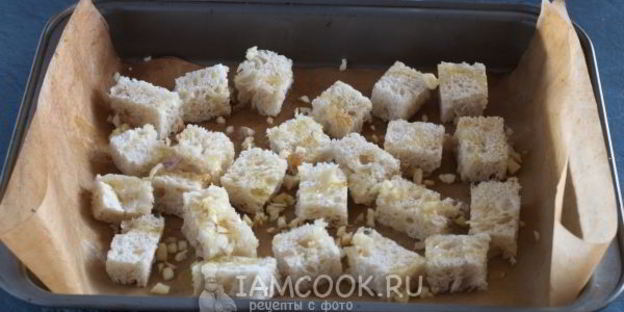 гренки из белого хлеба в духовке