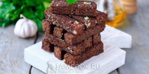гренки из бородинского хлеба с чесноком