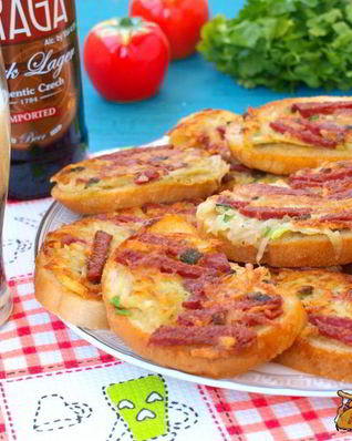 Гренки к пиву с колбасой