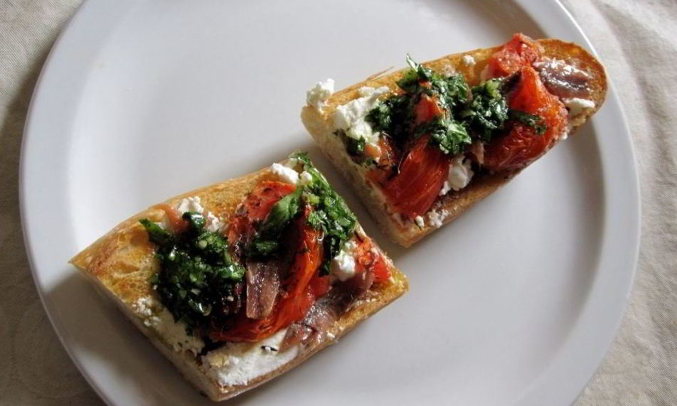 Рецепт гренков с анчоусами