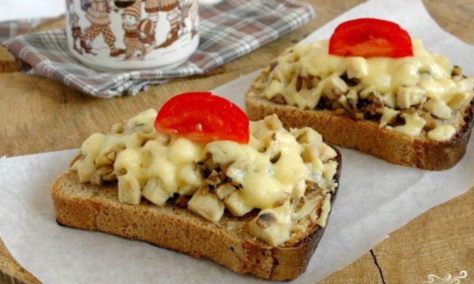 Рецепт гренков с грибами