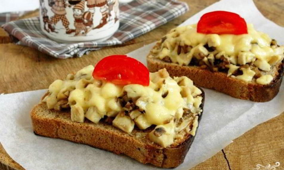 Рецепт гренков с шампиньонами