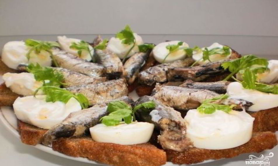 Рецепт гренков со шпротами