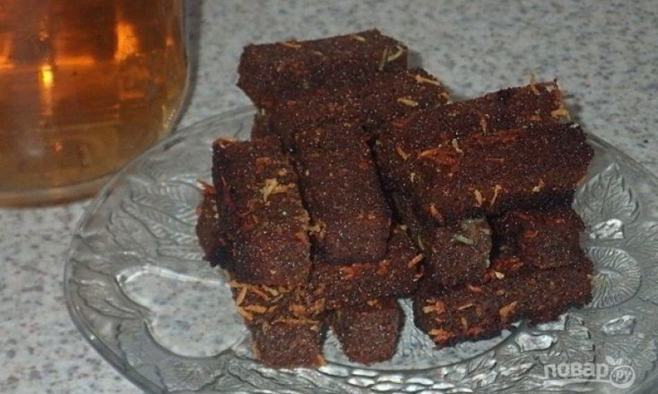 Рецепт ржаных гренков с чесноком