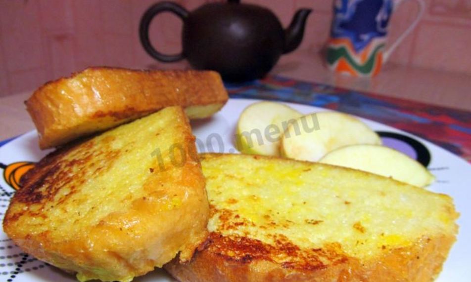 Рецепт сладких гренков с яйцом и молоком