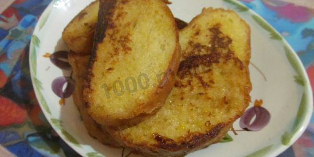 сладкие гренки с яйцом и молоком