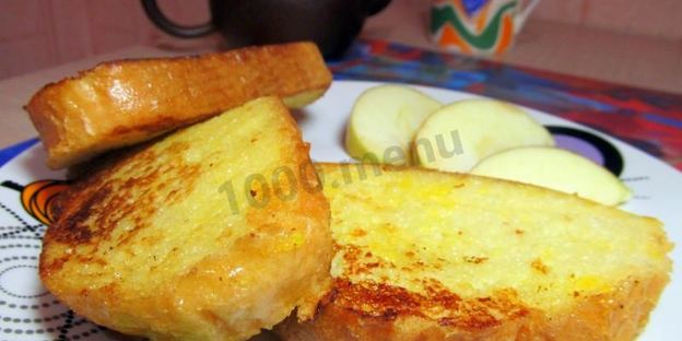сладкие гренки с яйцом и молоком
