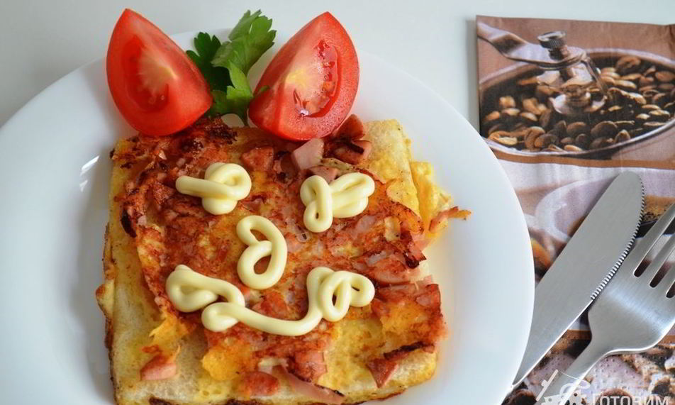 Рецепт яично-беконовых гренки на завтрак