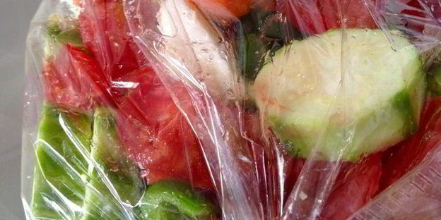 кабачковая икра, запеченная в рукаве