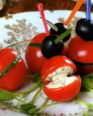 Канапе из черри с начинкой