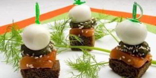 канапе с дыней