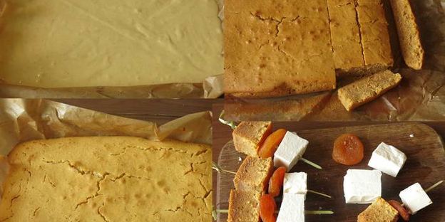 канапе с имбирным бисквитом и фетой