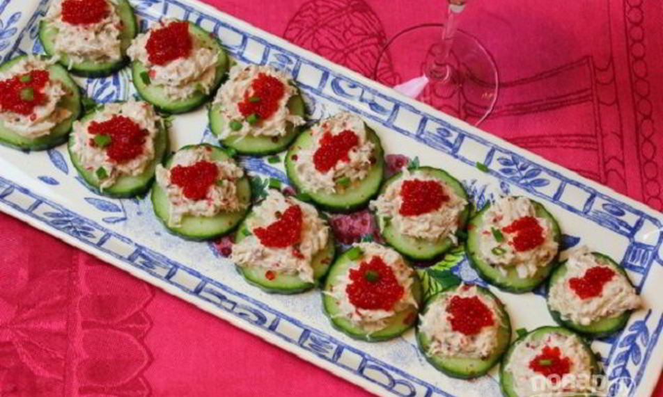 Рецепт канапе с крабовыма мясома