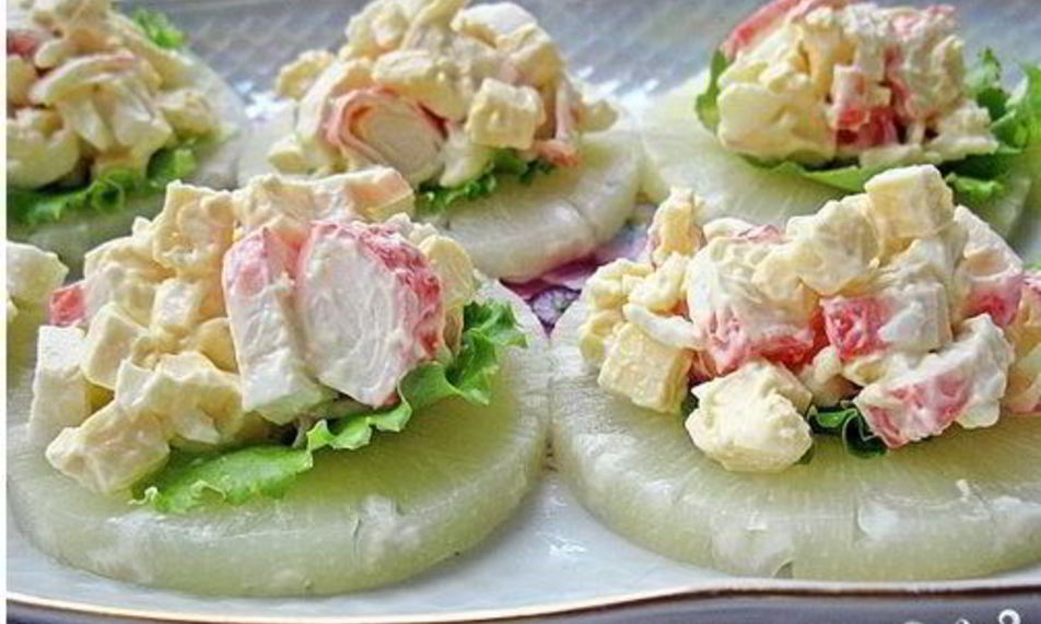 Рецепт канапе с крабовыми палочками