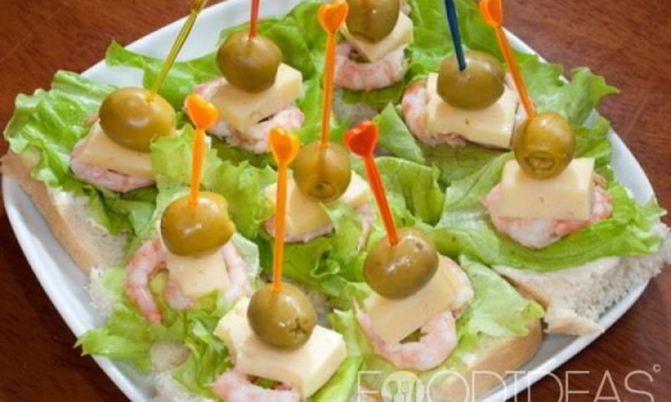 Рецепт канапе с креветками